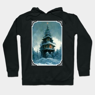 Pine Tree House In Winter | Christmas Tree Hoodie